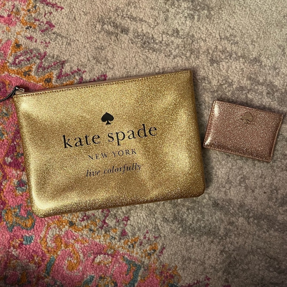 Kate Spade Glitter pouch and card holder